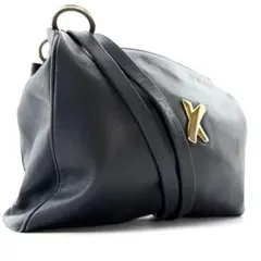 Paloma Picasso　ショルダーバッグ　ゴールド金具　レザー　ネイビーのサムネイル