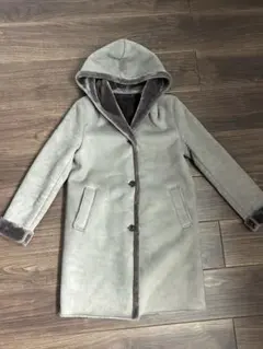 UNIQLO ムートンタッチフーデットコート　グレー