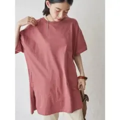 アメリカンホリック　サイドスリットカットチュニック 【L】レッド