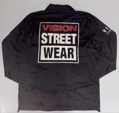 VISION ブラック ナイロン コーチジャケット