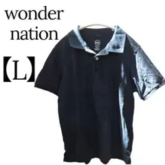 美品✨wonder nation【L】ネイビー ポロシャツ カジュアル 着やすい