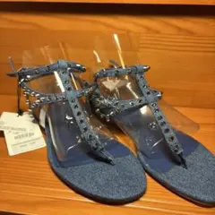 【新品タグ付き】ZARA デニム×スタッズサンダル