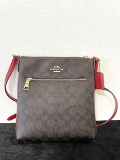 COACH ショルダーバッグ サッチェル CW325 ブラウン/レッド