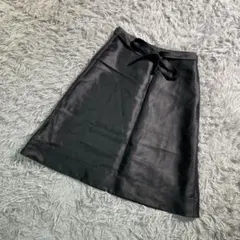 The SECRETCLOSET シルク混 Aラインスカート ブラック 0のサムネイル