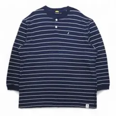 NAUTICA ヘンリーネック ロングスリーブTシャツ ロンT 3XL ネイビー