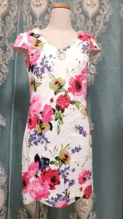 キャバドレス ビジュー 花柄 薔薇 ミニドレス ミニスカート