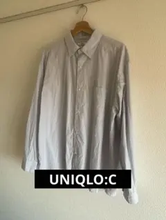 UNIQLO:C ブロードオーバーサイズシャツ ストライプブルー