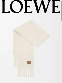 【新品未使用】LOEWE ロエベ　マフラー　白スカーフ（モヘア&ウールブレンド）