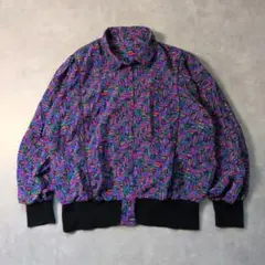 【80s-90s VINTAGE】レトロ 総柄 ドルマンスリーブ シャツのサムネイル