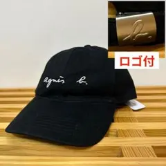 【新品】アニエスベー agnes b. キャップ 刺繍 ブラック 黒 正面ロゴ