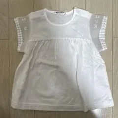【未使用】familiar Tシャツ 90 ホワイト レース付き