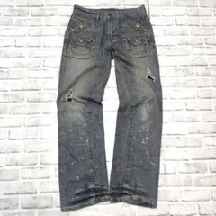 00s archive damage denim pants paint/y2k