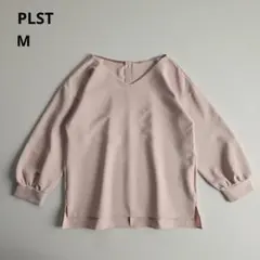 PLST オーバーサイズ ワイドスリーブ ノーカラー ピンク M