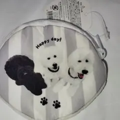 QOO RIKU GAKU 犬柄 丸型ポーチ