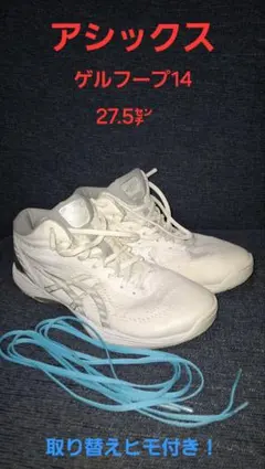 ナイキ！バッシュ！ゲルフープ14！27.5㌢!取り替えヒモ付き！