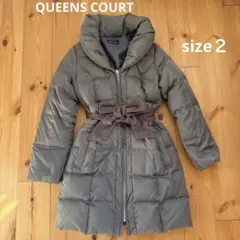 QUEENS COURT ⭐︎ダウンコート　ミドル丈size ２オリーブカーキ