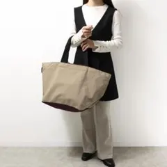 HERVE CHAPELIER 913n 特大トートバッグ ベージュ×ブラックのサムネイル