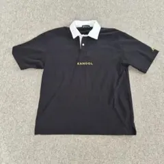 KANGOL ポロシャツ 半袖 黒 M ワンポイントロゴ メンズ