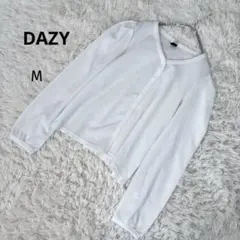 【DAZY】　シーイン　カーディガン風カットソー　白　長袖　美品　M