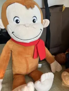おさるのジョージ ぬいぐるみ 赤いスカーフ付き