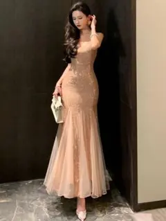 人気✨スパンコールロングドレス✨キラキラ魅力的ロング丈