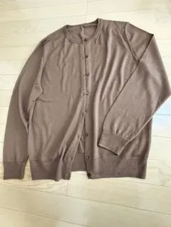 無印良品　ウールシルク　クルーネックカーディガン　ＬＬ