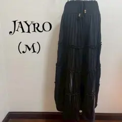 JAYRO white/Ｍ/黒/ロング丈/ティアードスカート/ウエストゴム