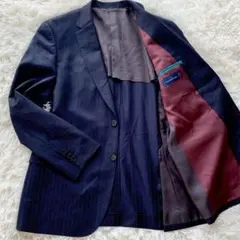 【美品】ポールスミス ゼニア 現行 テーラードジャケット ストライプ シルク混