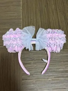 ミニーマウス　フリル付きカチューシャ