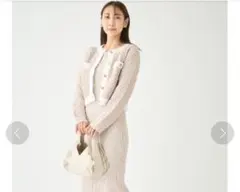 み*ٍ様 【極美品✨️】セルフォード ツイード風ジャガードニットカーディガン