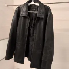 黒レザージャケット ロング丈
