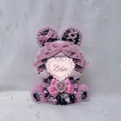 ぬい服 10~13cm おすわり うさぎ ピンク 黒