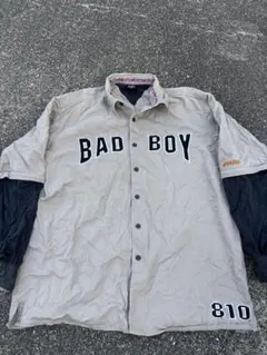 BAD BOY ロゴ刺繍 レイヤードシャツ ベージュ 古着のサムネイル