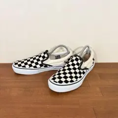 極美品　バンズ　スリッポン　23.5センチ　白×黒　チェッカー