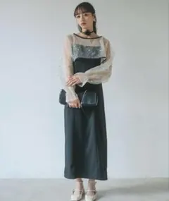 VANNIEU パールストラップレイヤードキャミドレス/マルチWAY