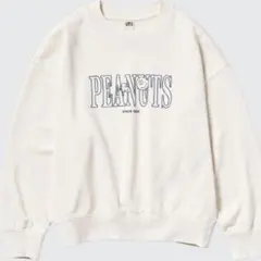 PEANUTS プリントロゴ スウェット トレーナー　L ホワイト　ユニクロ
