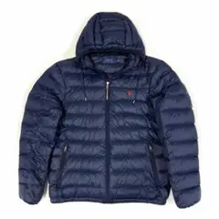ポロラルフローレン ダウンジャケット ポニー フード 近年 ネイビー M