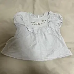 【最終値下げ】しまむら グレー フリル 花柄刺繍 トップス 80cm