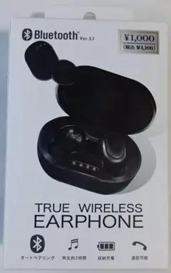 TRUE WIRELESS EARPHONE　BTワイヤレスイヤホン 黒 未使用