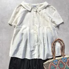 d*2様 美品 Jocomomola ホコモモラ コットンシルク ピンタックブラのサムネイル