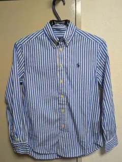 150cm Ralph Lauren 青白ストライプ 長袖シャツ 子供服