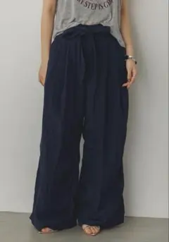 【新品未使用】春夏商品 ワッシャー加工 ワイドストレートパンツ 元値7,590円