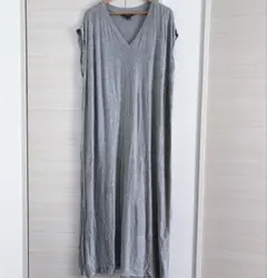 ROAMAN'S レディース 1X グレー ノースリーブ ロングワンピース