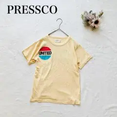 【プレスコ】クルーネックTシャツ（S）ビッグロゴ 英字 半袖 綿 カジュアル