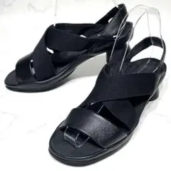 極美品☆カンペール／ALRIGHT SANDAL 23cm 黒 ストラップ 本革のサムネイル