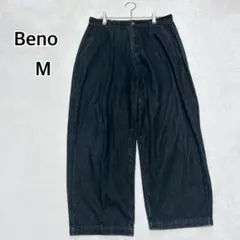 ＊Beno ワイドデニムパンツ ジーンズ M 濃紺 ダークインディゴ i6401のサムネイル