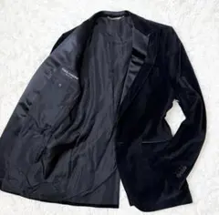 希少✨未使用級 DOLCE&GABBAN ベロア テーラードジャケット 黒