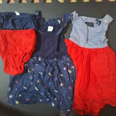 ベビーギャップ　ベビー服２点セット 12-18ヶ月 ネイビー 赤 グレー