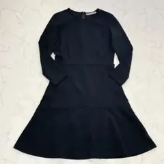 【極美品】theory luxe ストレッチ Aラインワンピース 38ブラック
