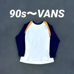 Ribbed knit 90s 〜 old VANS raglan sweat